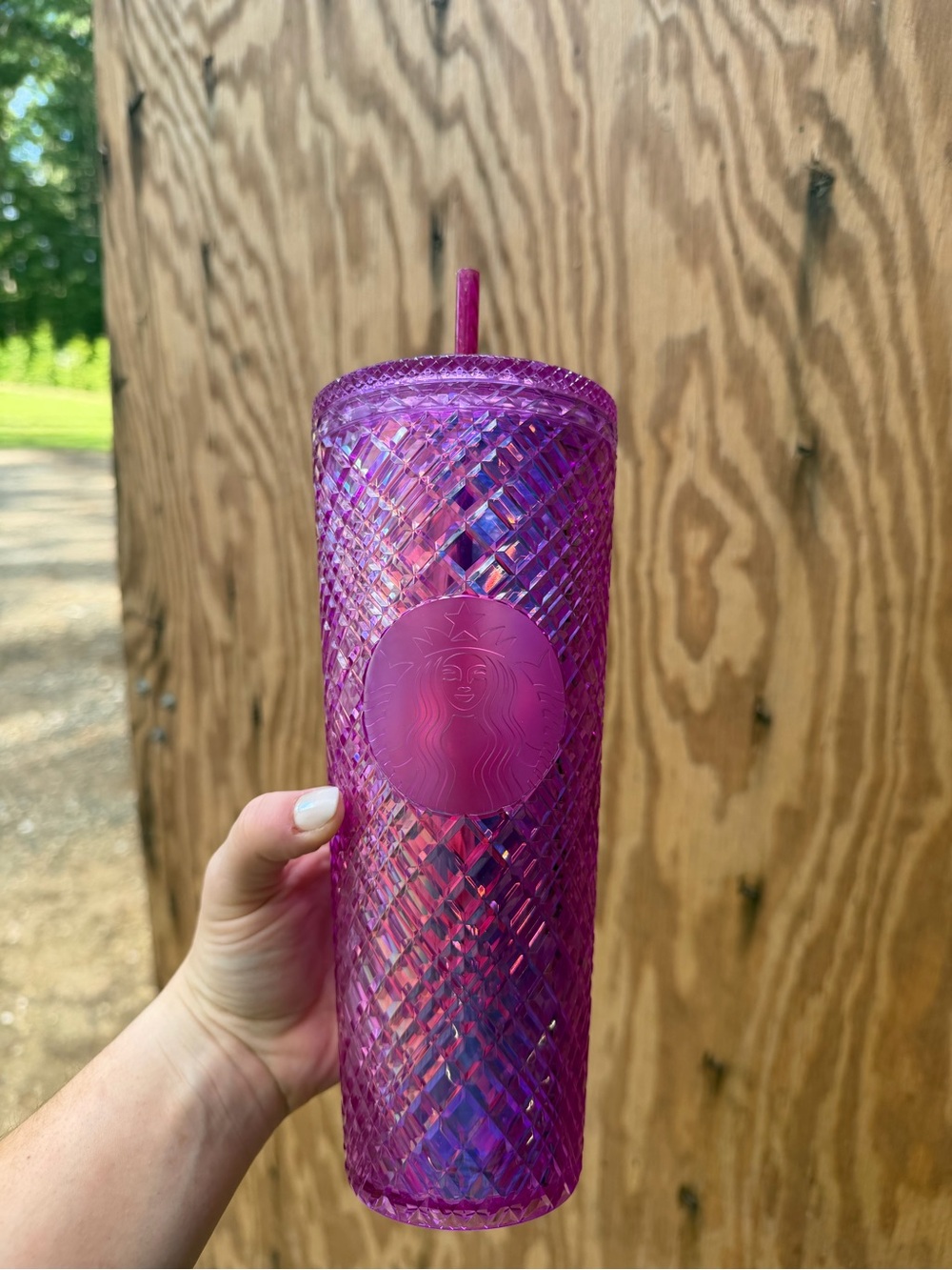 Starbucks Iridescent Magenta Jewel Studded Cold Cup